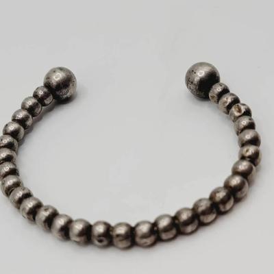 Sterling Ball Bracelet Cuff Style Vintage 
