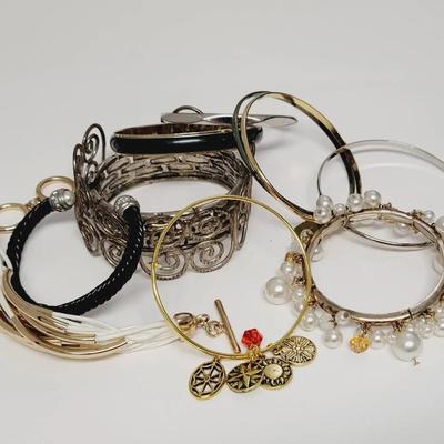 Bracelet Lot Cuffs And Bangles Solid And Stretch