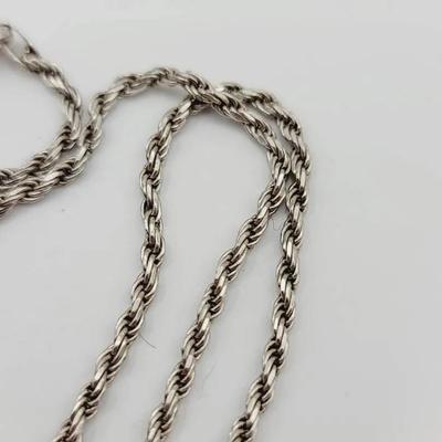Sterling Silver 16" Twist Chain Necklace 925