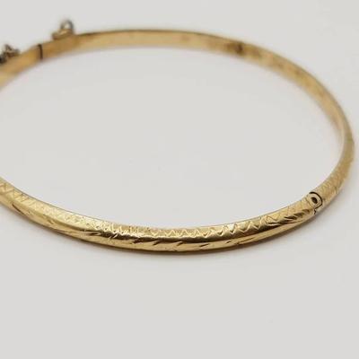 Gold Wash Sterling Hinged Bracelet Antique