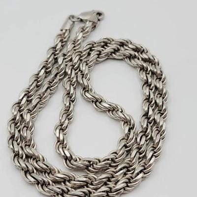Sterling Twist Chain Necklace 925 Silver Heavy 