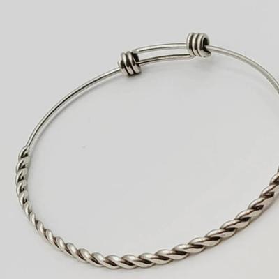 Sterling Wire Slide Clasp Bracelet 925 Silver