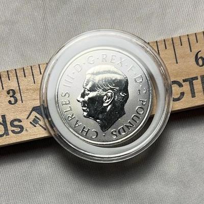 2023 1 oz .999 Fine Silver King Charles III British Coin - Royal Arms Design