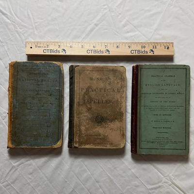 Lot of 3 Antique 19th-Century American Schoolbooks – 1837, 1844 & 1875 – Rare Educational Ephemera