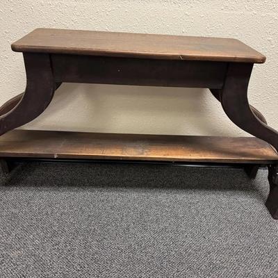 An Antique Handcrafted Pipe Organ Or Piano Bench. Solid Walnut Construction.. 49 Inches Long.