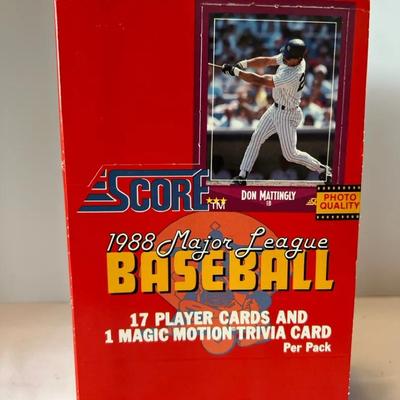 1988 Score Major League Baseball Card Wax Box - Box is opened but all packs remain sealed -new!