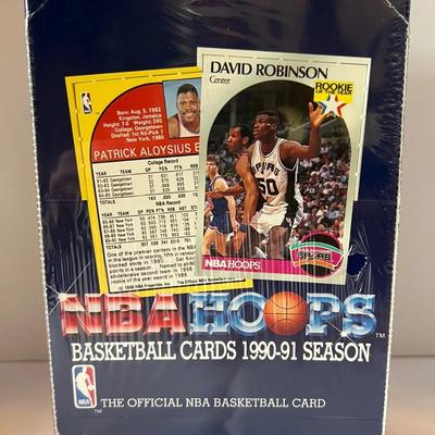 Factory Sealed New NBA Hoops 1990-91 Season Basketball Wax Box