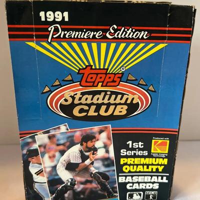 1991 TOPPS Stadium Club Baseball Cards Wax Box Series 1 -Box is open but all packs are still sealed!