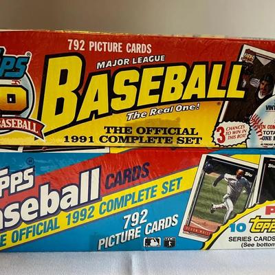 2 Sealed Complete Baseball Card Sets - 1991 Topps and 1992 Topps Complete Sets 
