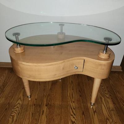 Yin or yang side table with drawer