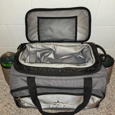 Duffel cooler and hibatchi grill combo 1)