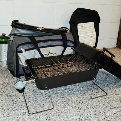 Duffel cooler hibatchi grill combo