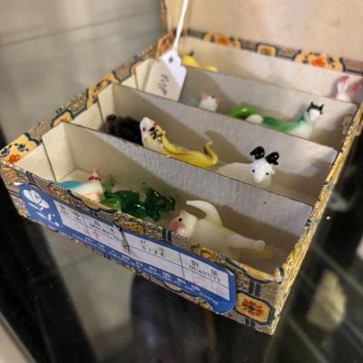 Vintage Chineese Hand Blown glass Zodiac animals  