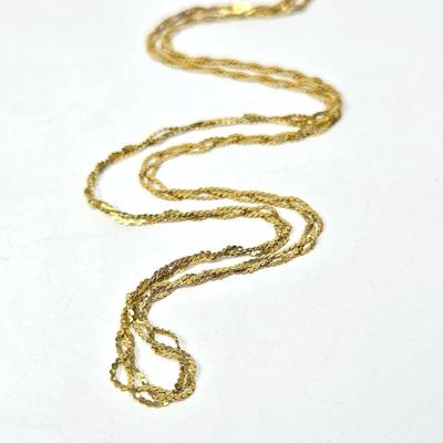 14K Gold 2.0mm Braided Twist Herringbone Chain Necklace - 25.5"