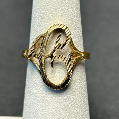 14K Gold Initial "C" Ring -  Size 4.5