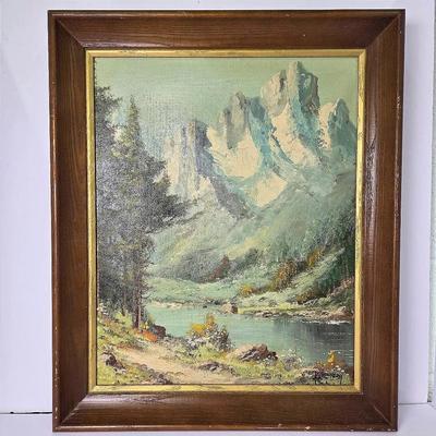 Vintage Landscape Painting On Canvas Signed B Kennedy