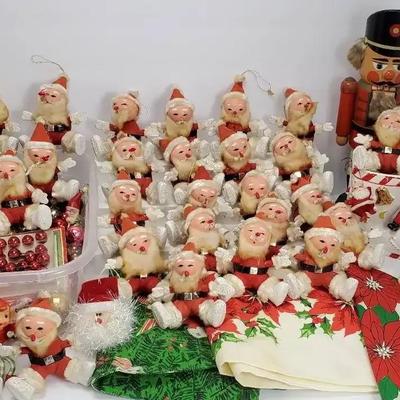 Vintage Christmas: Expertic 13” Nutcracker, Santa Ornaments, Glass Balls & More