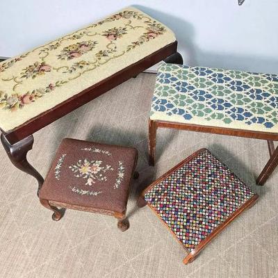 Vintage Needlepoint Benches & Stools