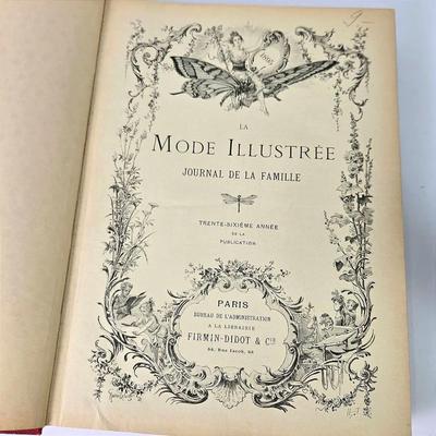 Antique “La Mode Illustree” 19th Century Bound French Fashion Magazines 1895-96