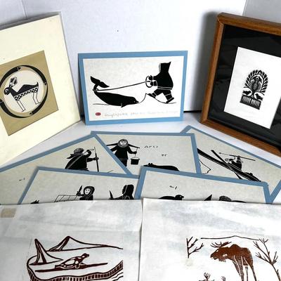 Inupiaq Prints By C Nayokpuk And 5 Cards By Inuit artist Henry Napartuk & More