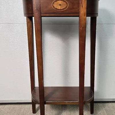 Marquetry Side Table - 17x9x31”