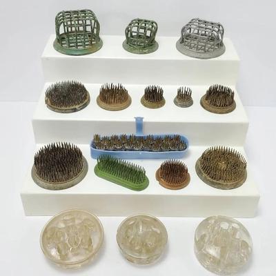 Vintage Flower Frogs: Cactus Spikes, Cage & Glass By Beagle, Vogue & More