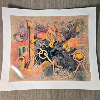 Yankel Ginzburg Signed & Numbered Abstract Print - 40x47”