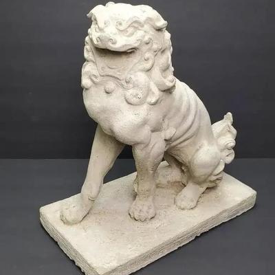Cement Foo Dog Garden Decor - 12x6x13, Heavy!