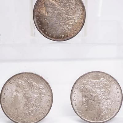 Morgan Silver Dollars (3) – 1883, 1884 & 1885