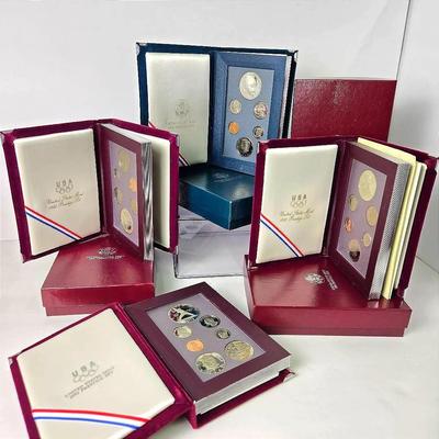US Mint Prestige Print Sets: 1988 (2), 1990 & 1992