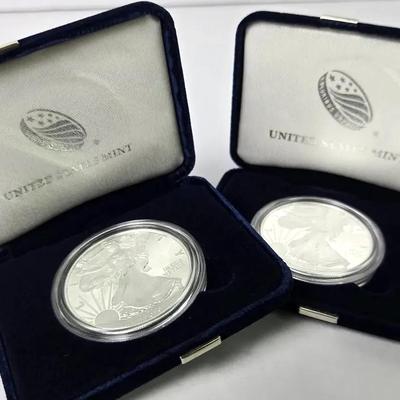2019 W American Eagle 99.9% Silver Proof Coins (2)
