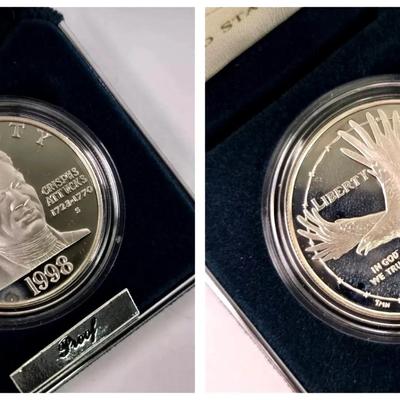 90% Silver Dollars (2) - Black Revolutionary War Patriots & POW Proof Coins