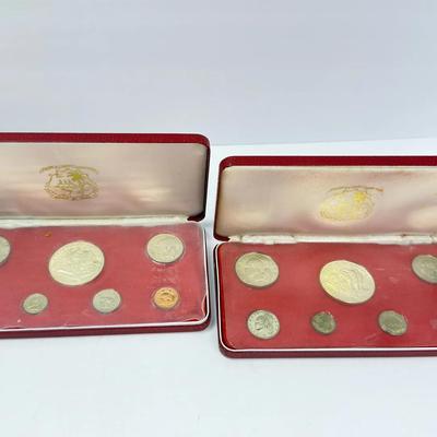 Liberia Franklin Mint Proof Sets With 2 .900 Silver Coins: 1974 & 1975