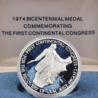 925 Silver John Adams 1974 Bicentennial Medal - First Continental Congress