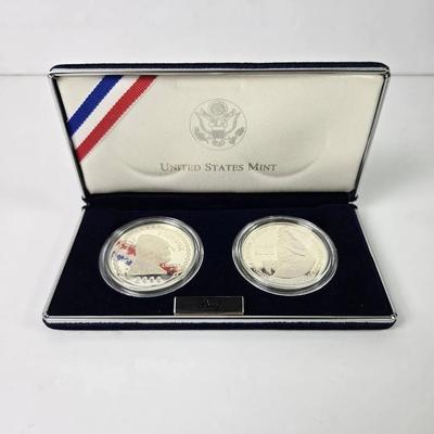 90% Silver Dollar Proof Coins: 2000 Leif Ericson Millenium Commemorative Two Coin Set