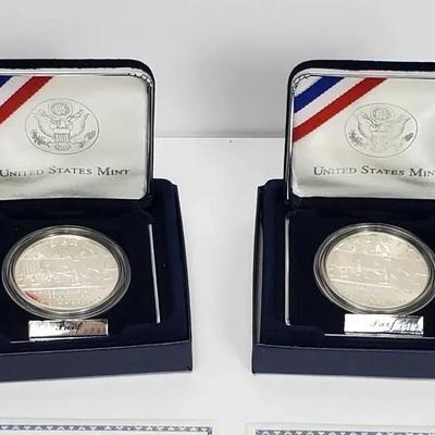 90% Silver Little Rock Central High School Desegregation Dollar Proof Coins (2)