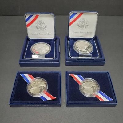 90% Silver Proof Silver Dollars-2008 Bald Eagle Coins (2); Plus Clad Coins (2)