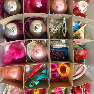 Storage tub full of ornaments