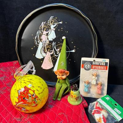 Vintage christmas elf other holiday theme items