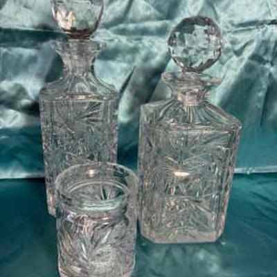 Cut crystal decanters