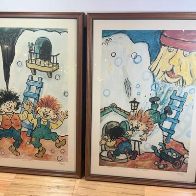 Prints from norwegian children s story "karius and bactus"