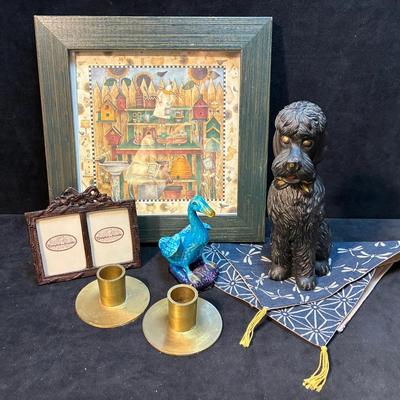 Poodle figurine brass candle holders and more