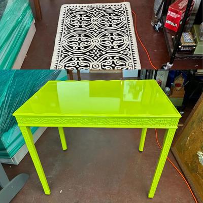 Chinese chippendale tea table and runner rug