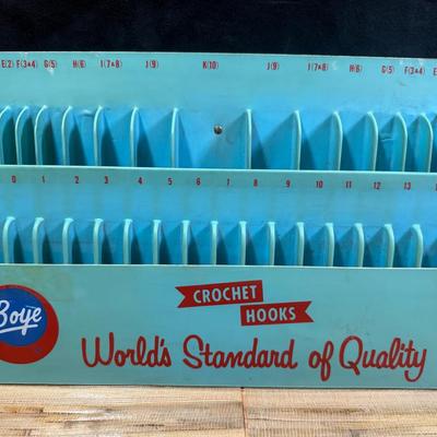 Vintage boye crochet hook display case