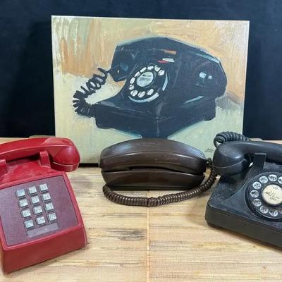 Vintage phones painting of a vintage phone