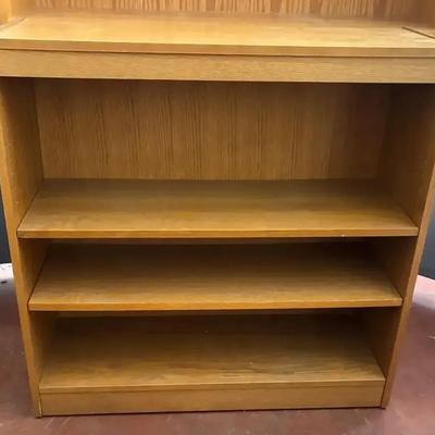 Three shelf wooden bookcase