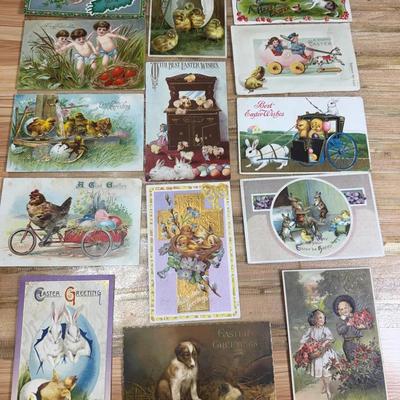 13 easter postcards and one st patrick s