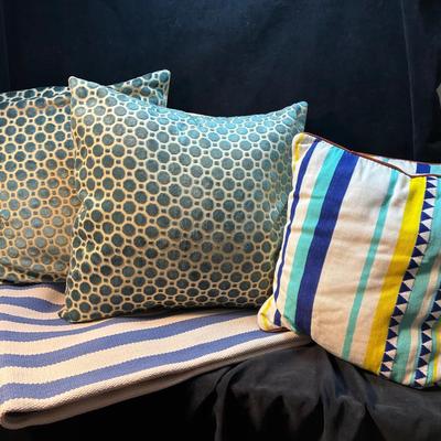 Dash albert outdoor rug and indoor throw pillows