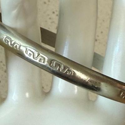 Sterling Silver Stamped Bangel Bracelet - Weighs 18.41 Grams Total