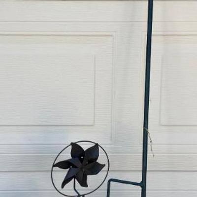 50" Metal Plant Hanger And An Outdoor Frog Wind Spinner